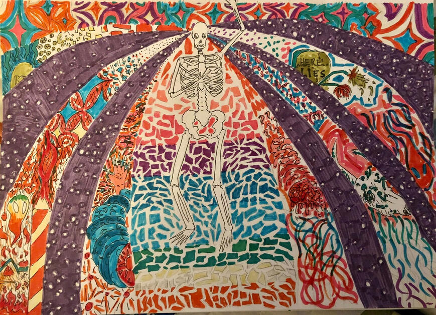 “Mortality Salience”; marker on paper